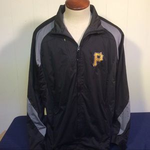 Pittsburgh Pirates Black Gold Lightweight Jacket men’s size large MLB Antigua